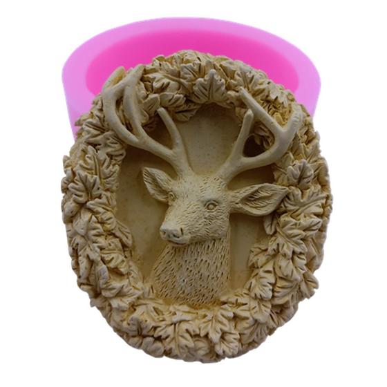 Imagem de Molde de vela de sabão Wokex Deer Head Design Silicone de qualidade alimentar