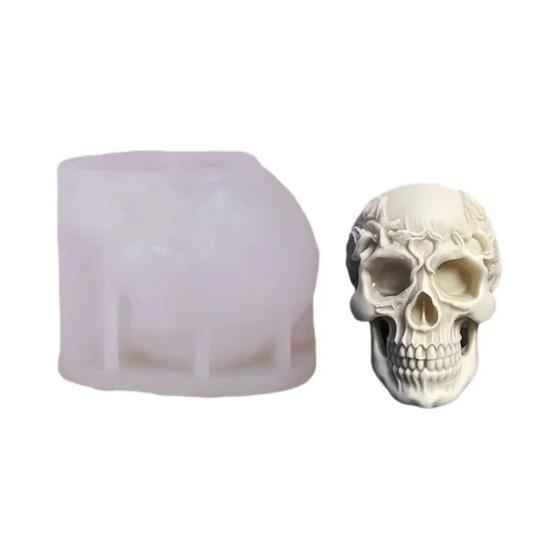 Imagem de Molde de Vela de Silicone 3D com Caveira de Halloween - Para Artesanato em Resina