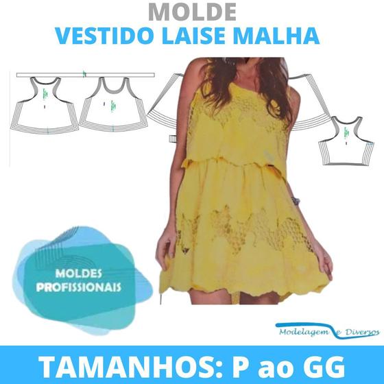 Imagem de Molde de vestido laise malha, modelagem&diversos, correios