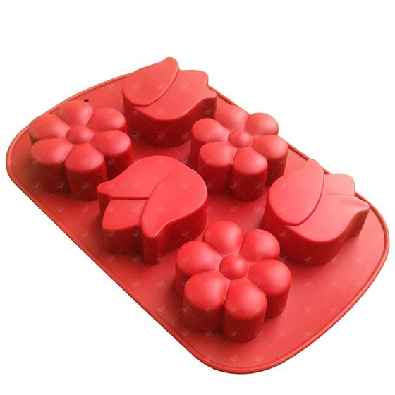 Imagem de Molde Forma De Silicone Antiaderente Flores Artesanato