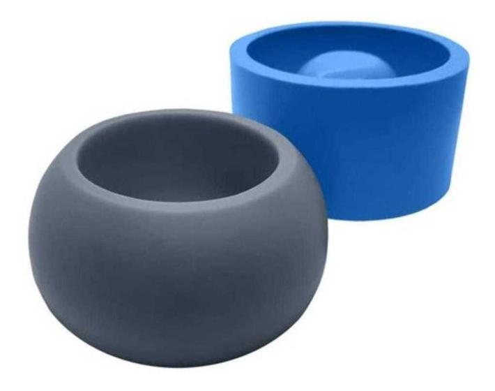 Imagem de Molde Forma Silicone Gesso Cimento Vela Vaso Redondo G