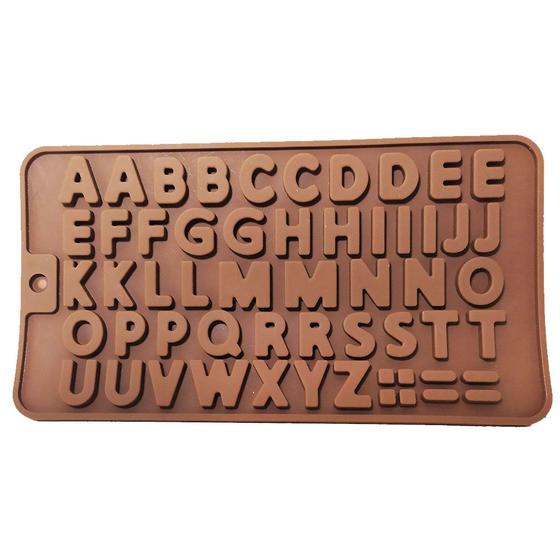 Molde Forma Silicone Letras Alfabeto Pasta Americana Biscuit BrSeller Molde e Marcador para