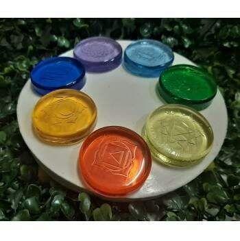 Imagem de Molde Forma Silicone Orgonite Resina Chakras Pastilha 7 Cav