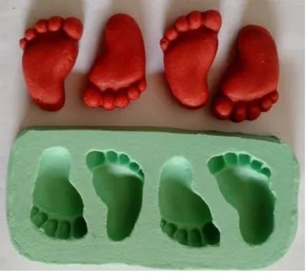 Imagem de Molde Forma Silicone Sabonete 4 Cav Pezinhos 2 Pares