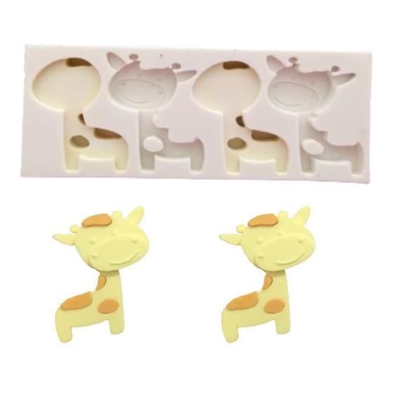 Imagem de Molde Forma Silicone Sabonete Girafa Cute Safari 2 Cav