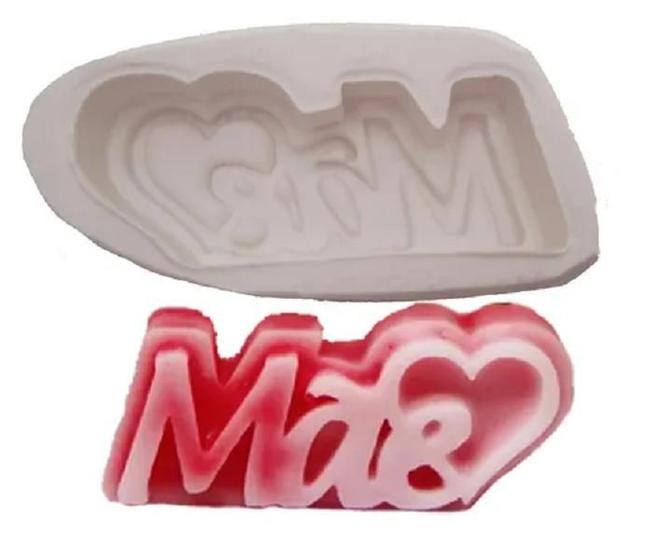 Imagem de Molde Forma Silicone Sabonete Mãe Coração