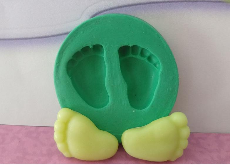 Imagem de Molde Forma Silicone Sabonete Pezinho Mini Pp 2 Cavidades