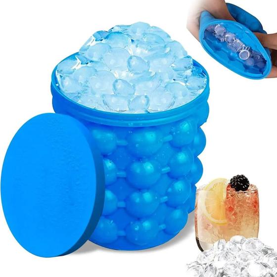 Imagem de Molde Gelo 100 Cubos Silicone Para Bebidas Pratico Rápido