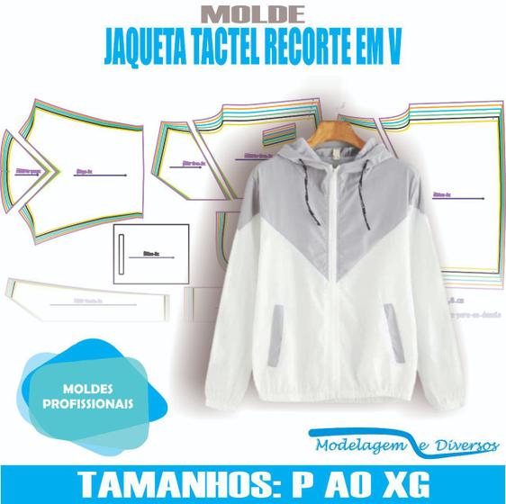 Imagem de Molde jaqueta tactel, modelagem&diversos, p-xg, correios