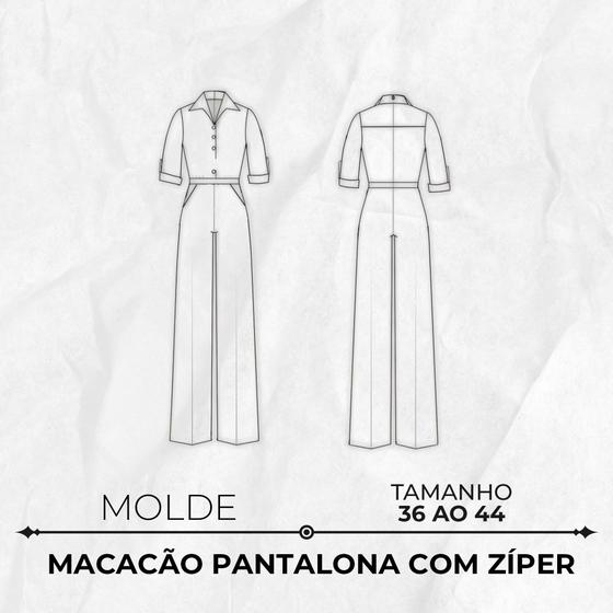 Imagem de Molde Macacão Pantalona com Zíper by Wania Machado