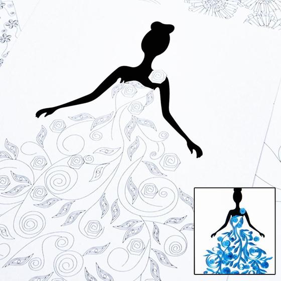 Imagem de Molde para Quilling - Vestido