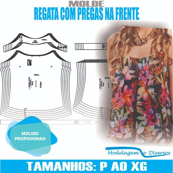 Imagem de MOLDE REGATA COM PREGA, MODELAGEM&DIVERSOS, P-XG, correios