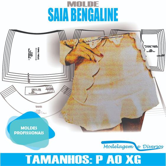 Imagem de Molde saia bengaline, modelagem&diversos, p ao xg, correios