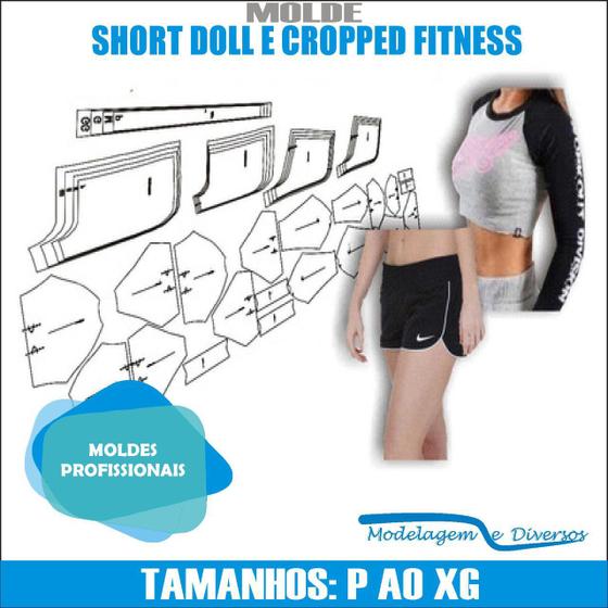 Imagem de Molde Short Doll + Cropped Fitness, Modelagem&Diversos