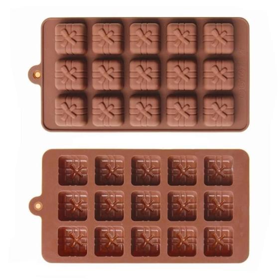 Imagem de Molde Silicone Forma Para Bombons Caixinha Chocolate