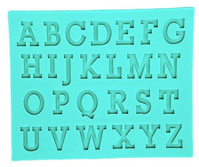 Molde silicone para pasta americana alfabeto letra maiúsculo Prime
