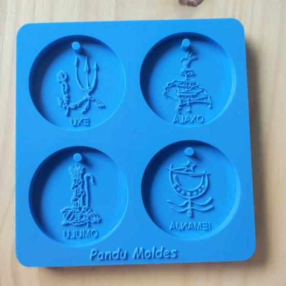 Imagem de Molde Silicone Para Resina - Religioso 4 Cavidades - Orixás OXUMARÉ, IANSÃ, NANÃ E XANGÔ