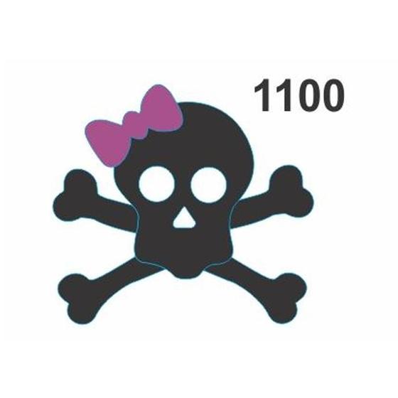 Imagem de Molde Stencil Caveira com Laço em PVC 15x20cm - Fast Patch