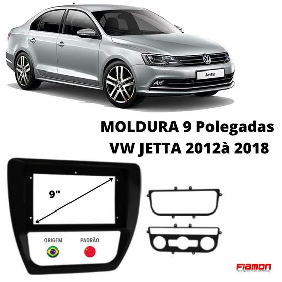 Imagem de Moldura 2 Din 9 Polegadas Fiamon VW Jetta 2012 à 2018 Preta