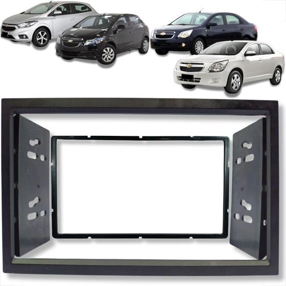 Imagem de Moldura 2 din do painel chevrolet gm onix cobalt para multimídia 7 polegadas cor preto 89/m4 permak