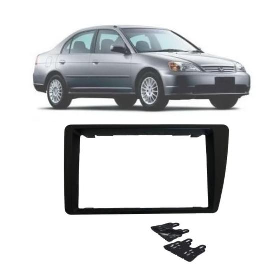 Imagem de Moldura 2 Din Fiamon 4059 Honda Civic 2001 até 2006 Preta