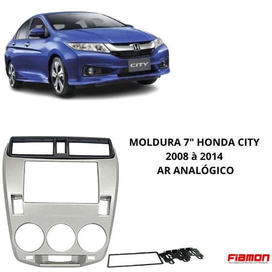 Imagem de Moldura 2 Din Fiamon Honda City 2008 À 2014 Ar Analógico