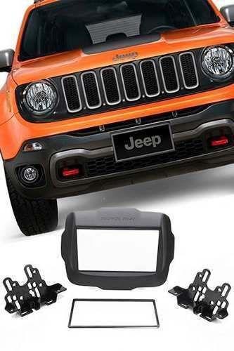 Imagem de Moldura 2 Din Fiamon Jeep Renegade 2015 em diante Preta