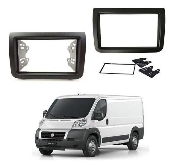 Imagem de Moldura 2 Din Fiamon Para Fiat Ducato Modelo 2018 Em Diante - Preta