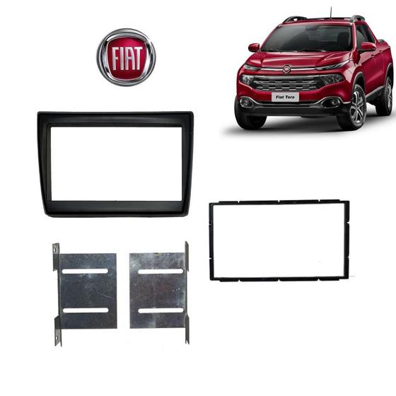 Imagem de Moldura 2 Din Fiat Toro Freedom 2018 Preto