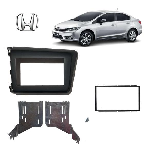 Imagem de Moldura 2 Din Honda Civic 2016 EXR Preto