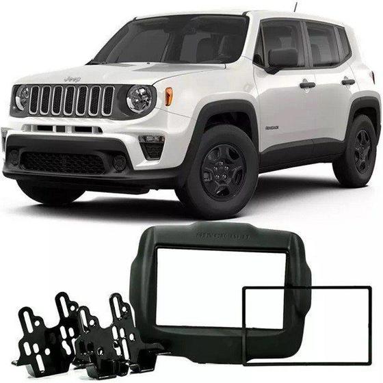 Imagem de Moldura 2 Din Jeep Renegade 2015 A 2019 Para Aparelhos Mp5 - Preta - 4138