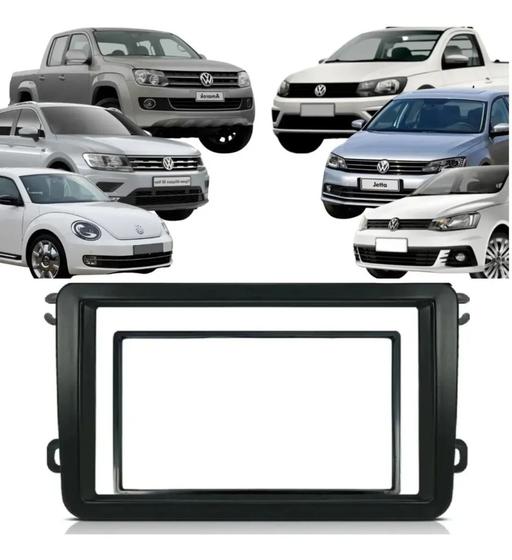 Imagem de Moldura 2 Din Passat 2007 2008 2009 2010 2011 2012 2013 2014 2015 2016 2017 Preta 7" Multimidia Mp5