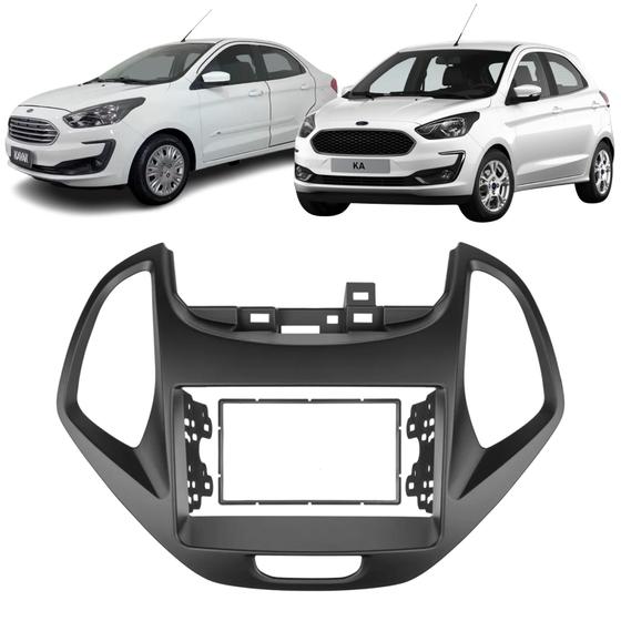 Imagem de Moldura 2 Din Preto Fosco KA e KA+ (Plus) 2018 a 2019 JP/CH Sem Computador De Bordo - Permak 89/C10