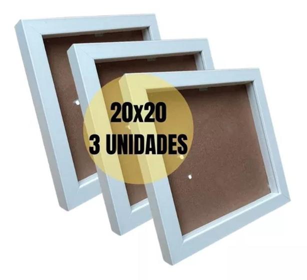 Imagem de Moldura 20x20 Caixa Alta Com Profundidade Kit Com 3 Unidades