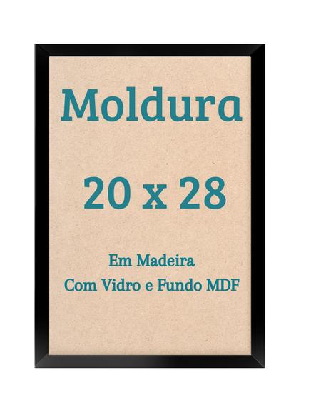 Imagem de Moldura 20x28 Com Vidro Quadro Para Foto Arte Impressão