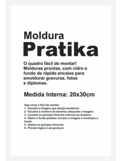 Imagem de Moldura 20x30 Com Vidro Quadros Certificados Fotos - Pratika