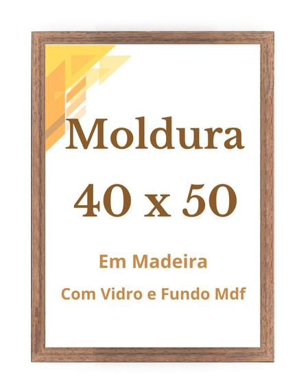 Imagem de MOLDURA 50x40 COM VIDRO E FUNDO MDF PARA FOTO IMAGEM 40x50 OU POSTER