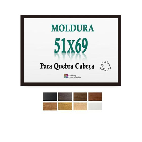 Imagem de Moldura 51X69 Preta Quebra Cabeça Grow 1000 Pecas Com Petg