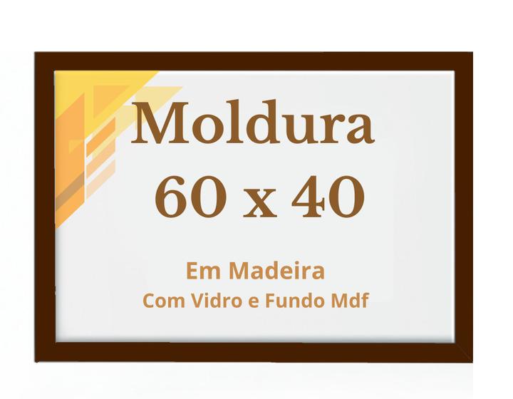 Imagem de MOLDURA 60x40 COM VIDRO E FUNDO MDF PARA FOTO IMAGEM 40x60 OU POSTER