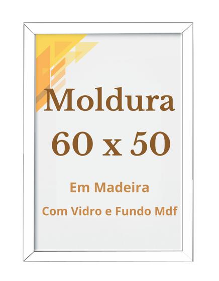 Imagem de MOLDURA 60x50 COM VIDRO E FUNDO MDF PARA FOTO IMAGEM 60x50 OU POSTER