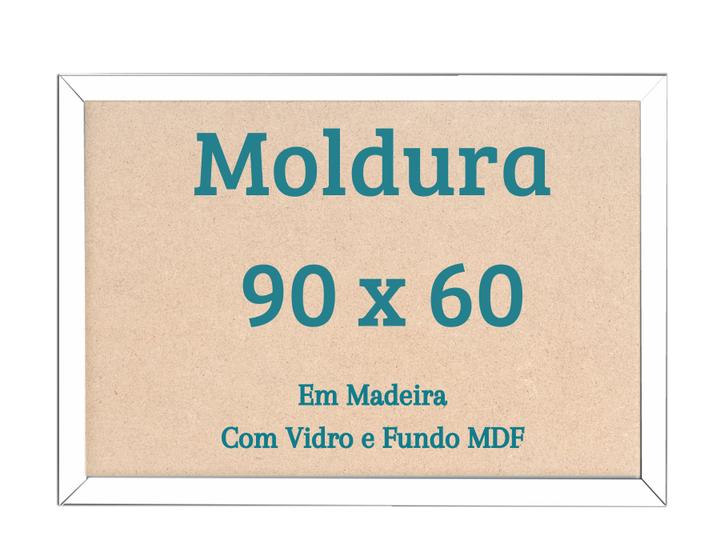 Imagem de Moldura 60x90 Com Vidro Quadro 90x60 Foto Impressão Retrato Poster 