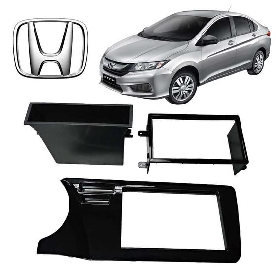 Imagem de Moldura 7" Honda City EX 1.5 CVT Flex 2015 Preto Piano 