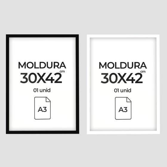 Imagem de Moldura A3 30x42 cm Sem Vidro Para Quadro Pôster Foto