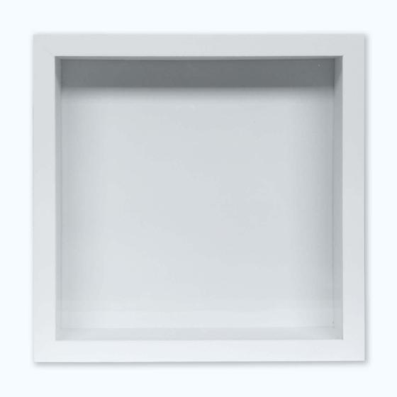 Imagem de Moldura Caixa Alta 30X30Cm Branco Vidro 53cm De Profundidade