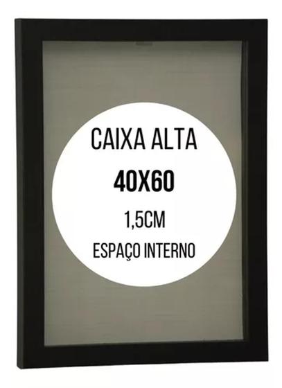 Imagem de Moldura Caixa Alta 40x60 Laminada Com Vidro + Eucatex Com Profundidade de 1,5cm