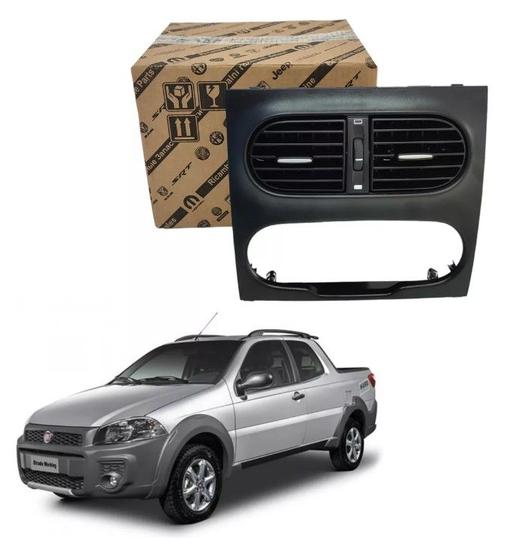 Imagem de Moldura Central Painel De Ar Condicionado Fiat Strada Working 2013 2014 2015 2016 2017 2018 2019 2020 Original