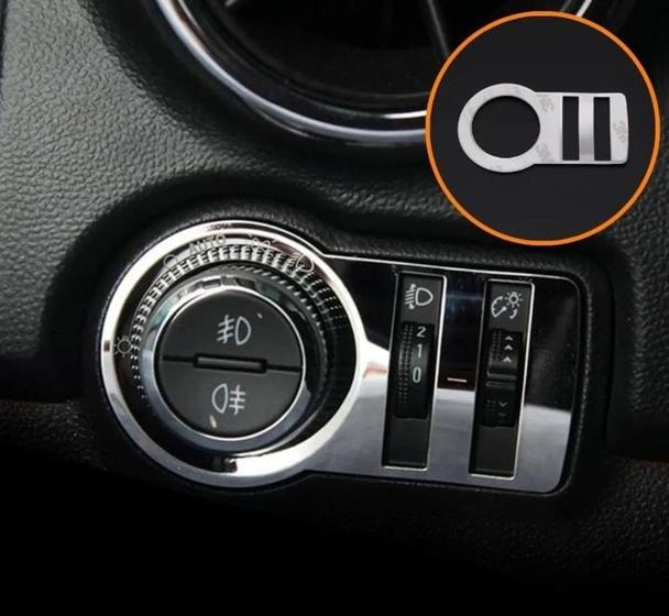 Imagem de Moldura Cromada Botões de Comando Farol Chevrolet Onix Cruze Spin Cobalt Prisma tracker