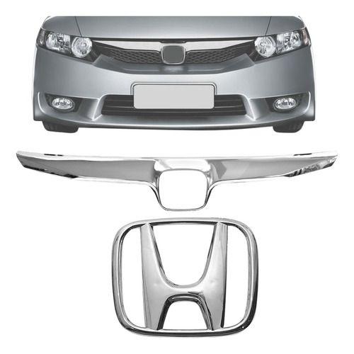 Imagem de Moldura Da Grade Para-choque + Emblema Honda Civic 2009/2011