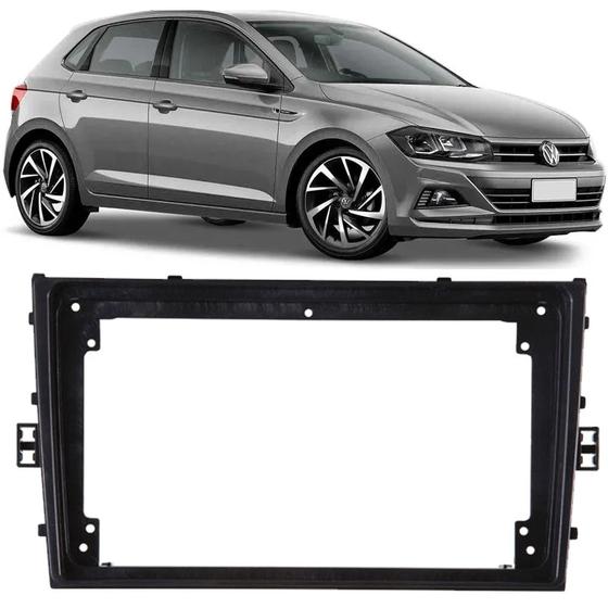 Imagem de Moldura De Painel 2 Din 9" Polegadas Vw Novo Polo 2017 2018 2019 2020