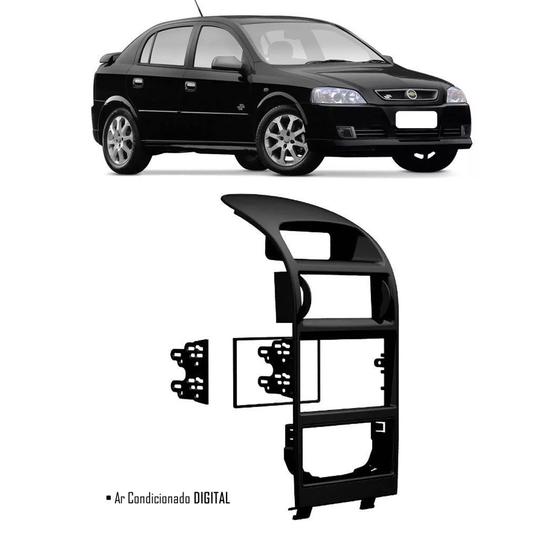Imagem de Moldura De Painel 2 Din Chevrolet Astra 1998 1999 2000 2001 2002 2003 2004 2005 2006 2007 2008 2009 2010 2011 2012 - Ar Condicionado Digital